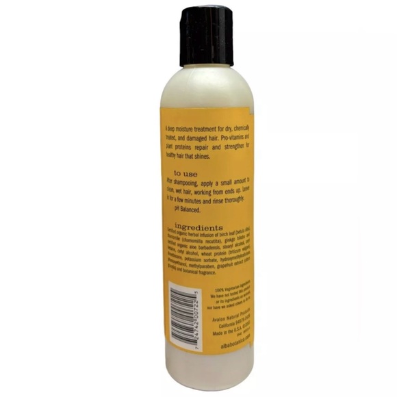 Alba Botanica Very Emollient Deep Conditioner For Dry Treated Hair 8oz - Picture 2 of 2